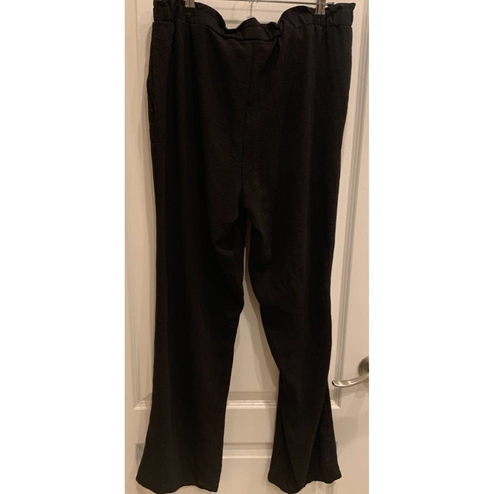 Retrology‎ Black Comfortable Wide Leg with Tie Waist Sz L
